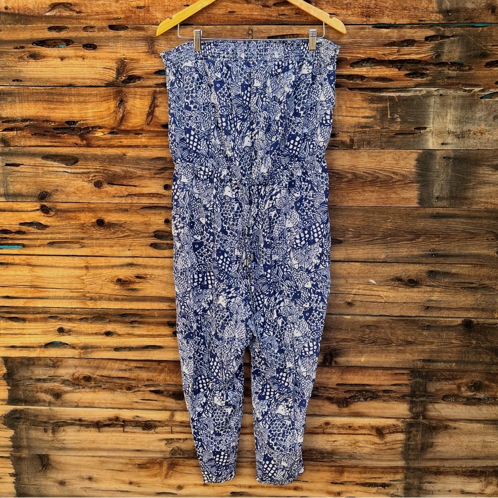 LILLY PULITZER | Blue and White Patterned Jumpsuit XL